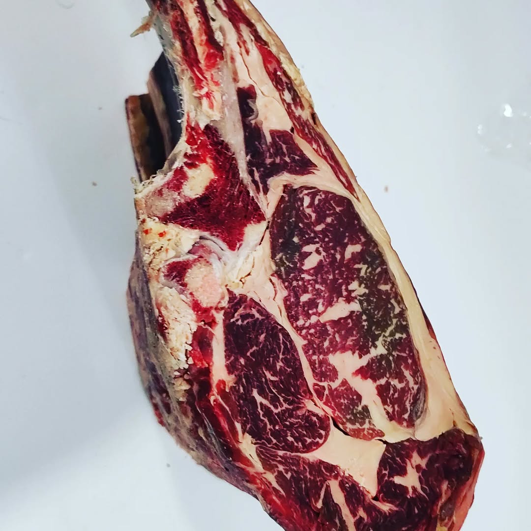 Corte de carne con marmoleado