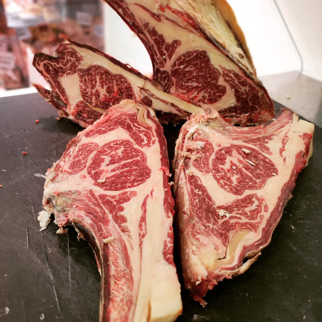 Piezas de costilla con marmoleado